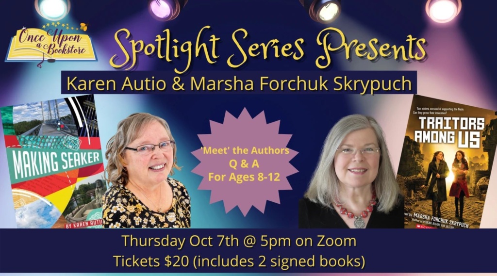 Karen Autio, me, and Once Upon a Bookstore! – Marsha Forchuk Skrypuch